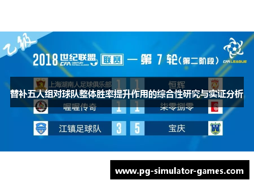 替补五人组对球队整体胜率提升作用的综合性研究与实证分析